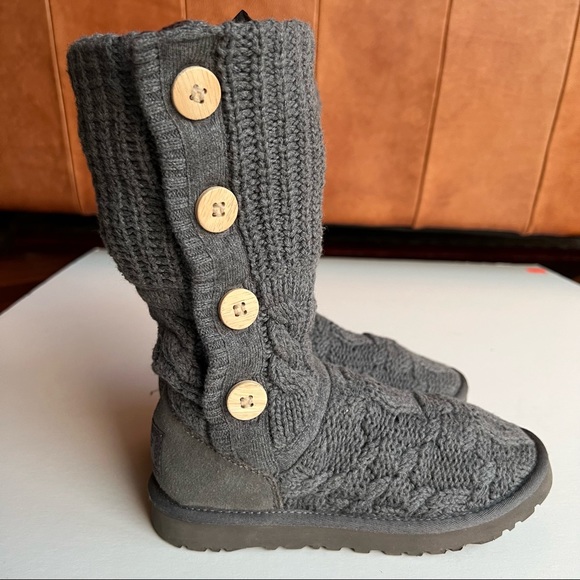 UGG Gray Knit Boots - Picture 3 of 7